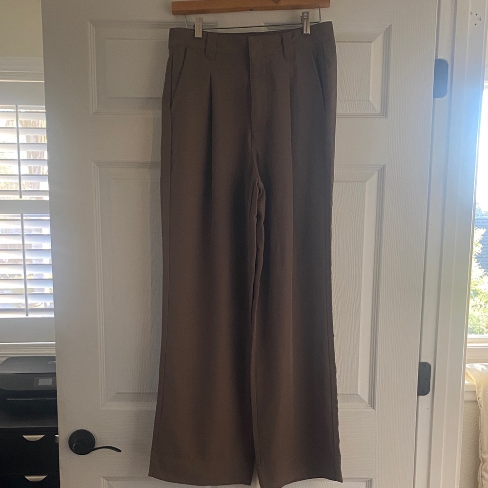 Thrills Tan Women's Wide-Leg Trousers